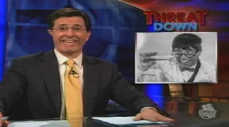 Colbert imitates crazy lab doctor